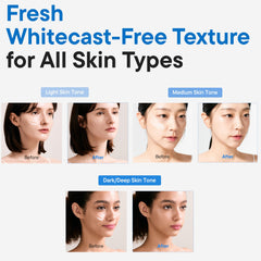 IUNIK sunscreen with matte finish delivering no white cast.