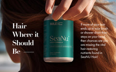 IVL SeaNu Hair zinc formula on white background highlights mineral support.