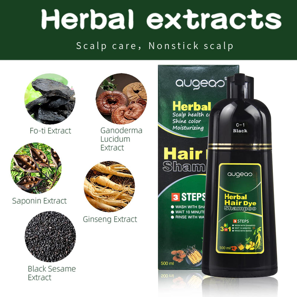 Herbal blend in Ivnil Augeo Instant Hair Color Shampoo close-up