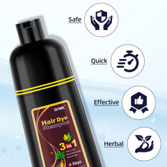 Ivnil Chestnut Brown Hair Dye Shampoo gloves included for mess-free use.