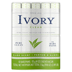Ivory Aloe Bar Soap front label, a classic gentle cleansing option for daily use