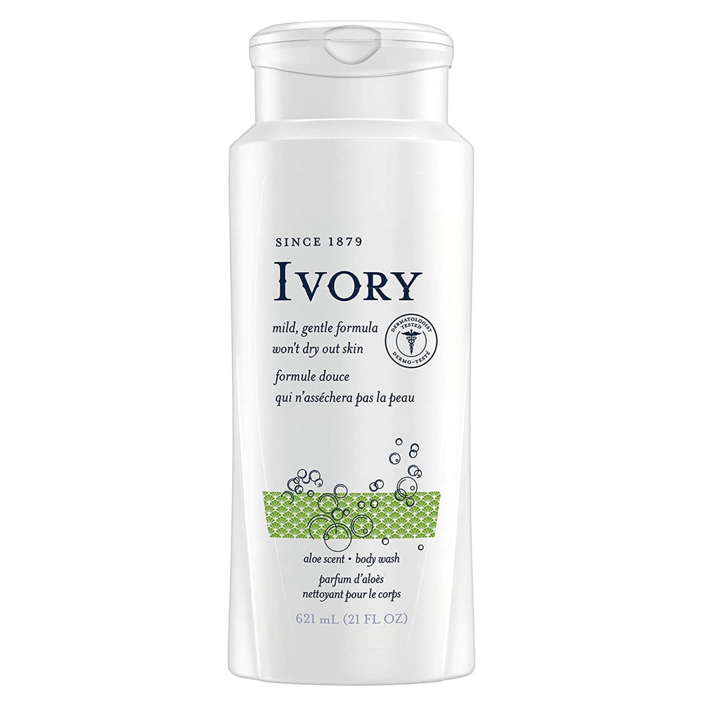 Ivory Aloe Scented Body Wash bottle ready for daily cleansing
