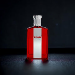 Izod Legacy Red bottle top view, sleek cap design for a refined look