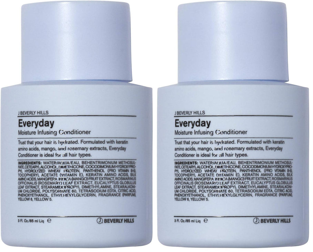 J Beverly Hills Blue Everyday Moisturizing Conditioner bottle front promoting keratin hydration