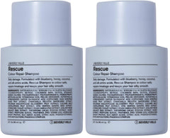 J Beverly Hills Blue Rescue Shampoo two-pack front view, color-safe cleansing for damaged color-treated hair.
