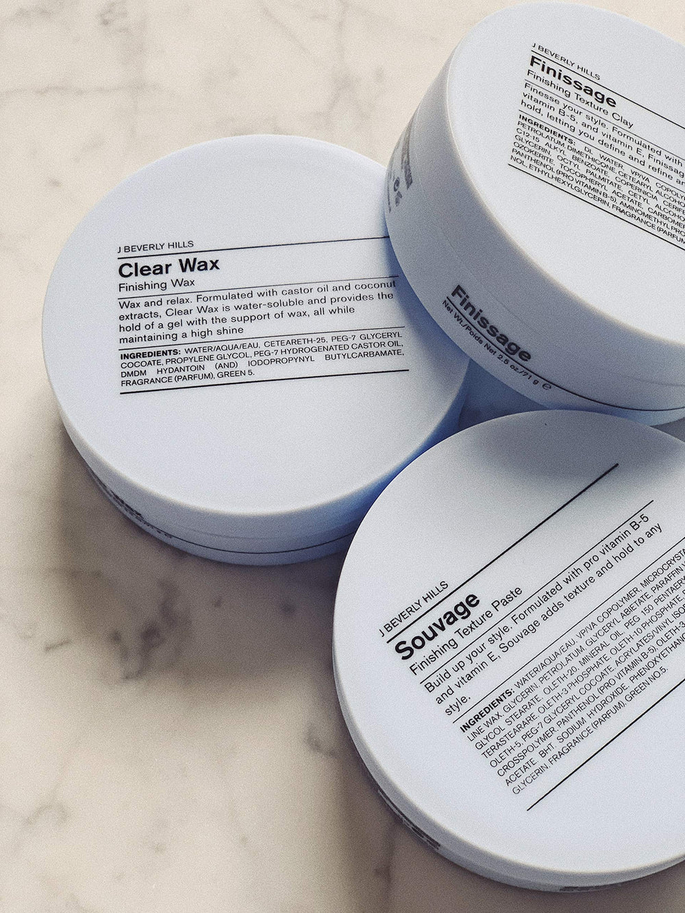 J Beverly Hills Blue Souvage Paste texture close-up shows flexible hold.