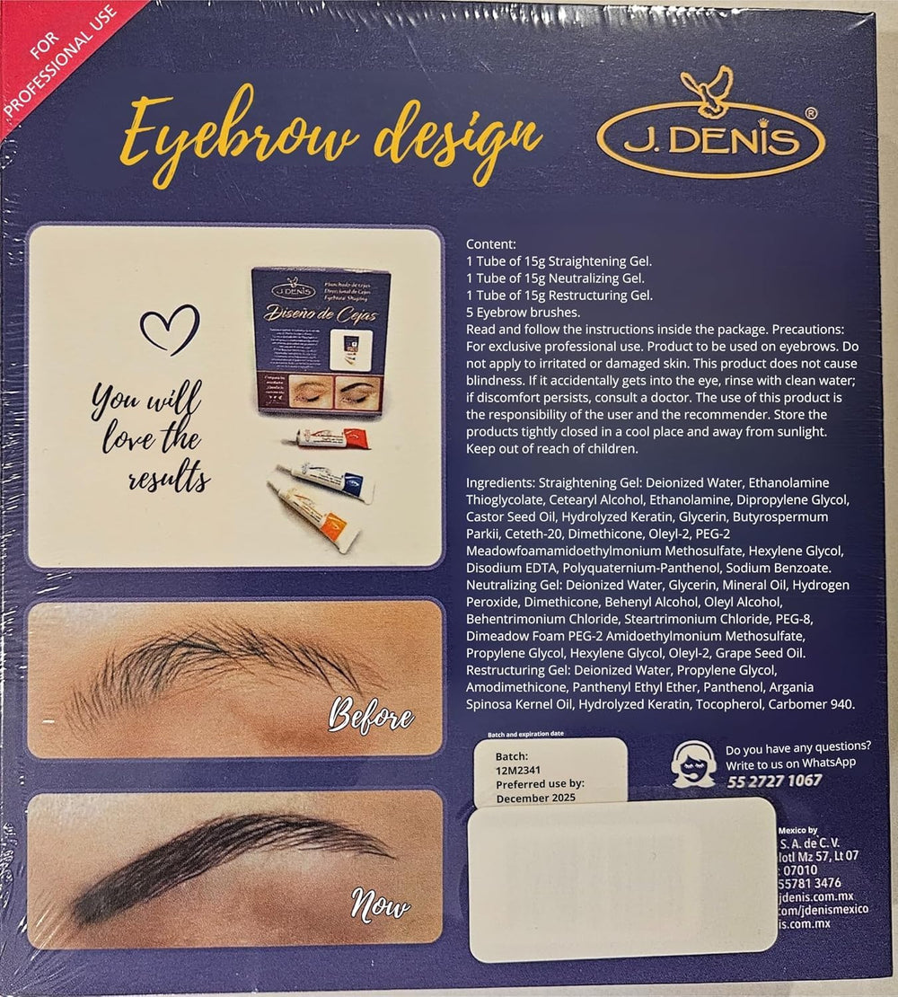 J. Denis lamination cream tube ready for smooth, long-lasting brow definition