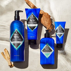 Jack Black Big Sir body cleanser—powered by bergamot and marine notes for a fresh rinse.
