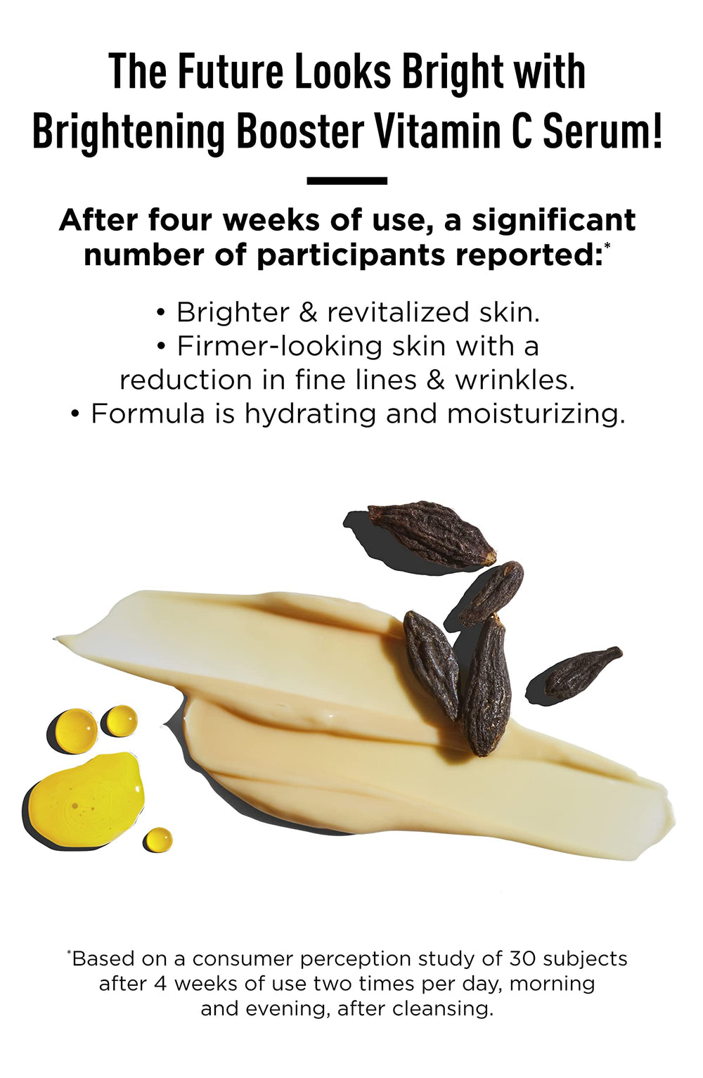Hydrated skin after applying Jack Black Brightening Booster Vitamin C Serum