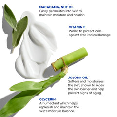 Application on forearm with JackZen Renewing Body Lotion showing non-sticky feel