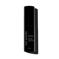Jack Henry dry shampoo powder unscented bottle demonstrates fragrance-free oil control in everyday use
