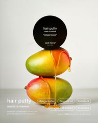 Jack Henry Hair Putty on textured hair demonstrates added volume with a soft touch.