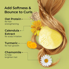 Jack59 Citrus Shine conditioner bar close-up showing frizz control and shine