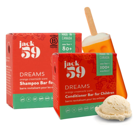 Jack59 Dreams Orange Creamsicle bar shampoo provides a rich lather for kid-friendly bath time.