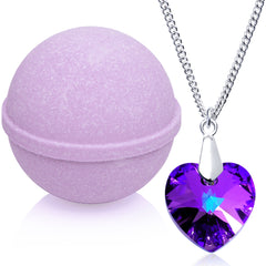 Jackpot Candles Enliven Me lavender bath bomb with necklace inside for a surprise jewelry moment