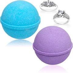 Jackpot Candles Ocean Breeze Lavender bath bombs close up showing texture and color release