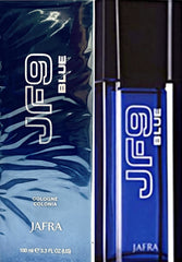 JAFRA JF9 Blue Cologne bottle in a sleek design for everyday refreshment.