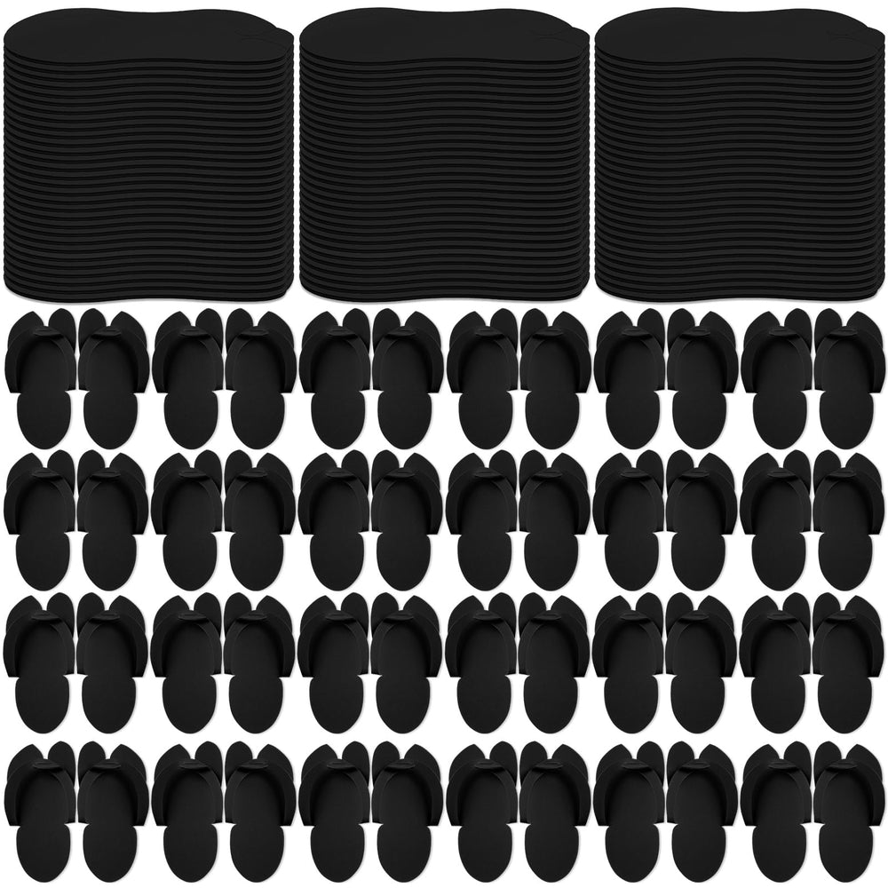 JaGely disposable pedicure slippers in black offer anti-slip security for salons.