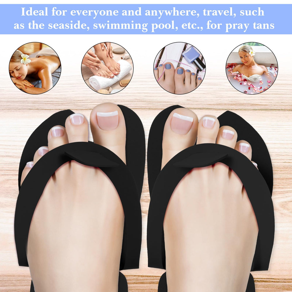 JaGely black EVA slippers help guests feel comfortable during foot care.