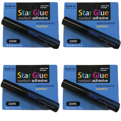 JAIDI Star Glue dark bottle with brush for precise, long-lasting lash adhesion.