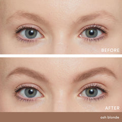PureBrow ash blonde swatch on skin shows natural pigmentation for fuller brows.