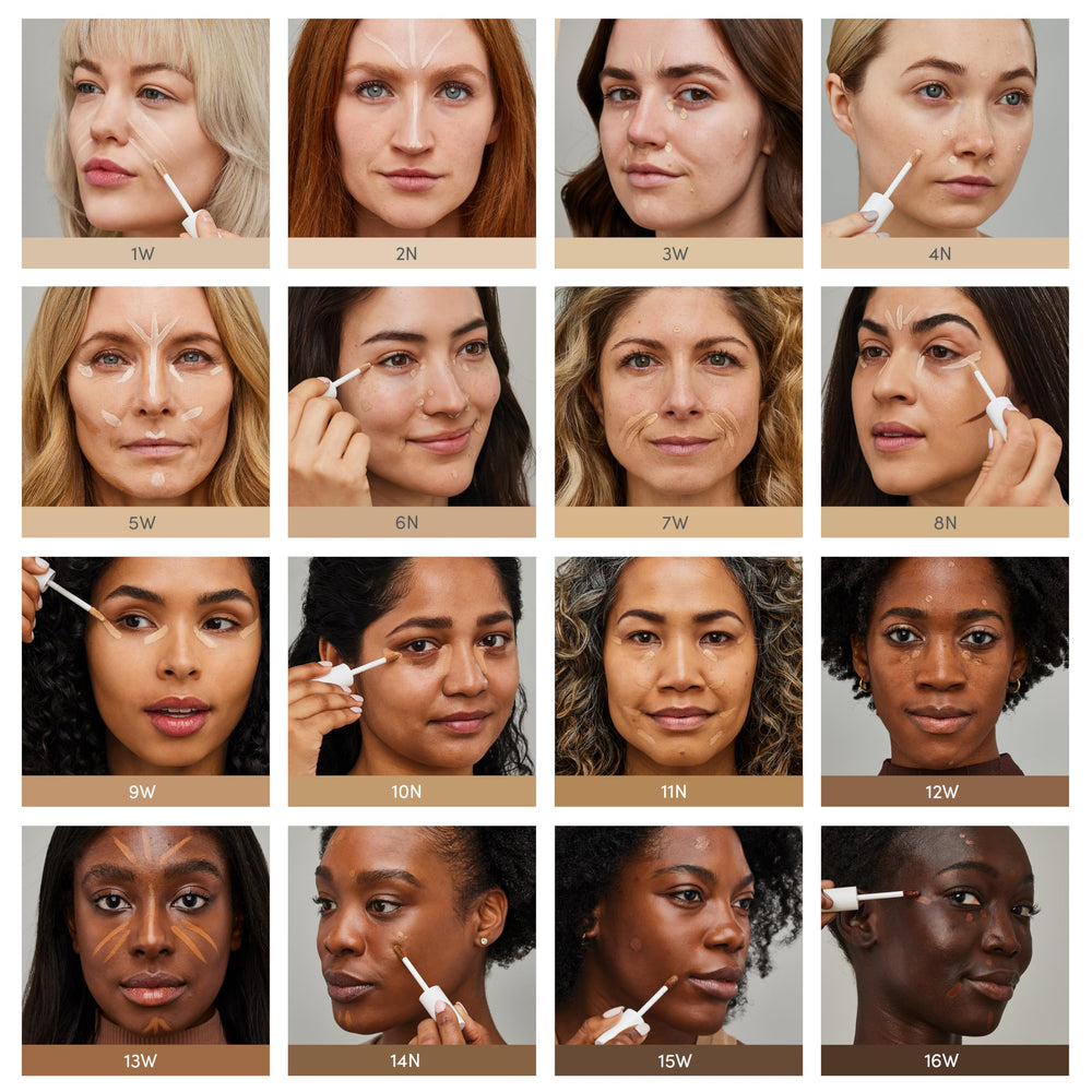 Jane Iredale PureMatch Liquid Concealer 16W swatches reveal true-to-tone shades.