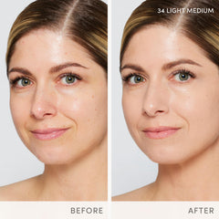 Jane Iredale Skintuition liquid texture swatch shows buildable medium coverage.