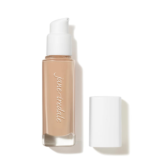 Jane Iredale Skintuition SPF30 foundation bottle close-up showing a lightweight, breathable finish.