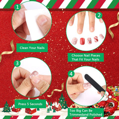 JANYUN Snowman-design nails create cute winter manicure for kids.