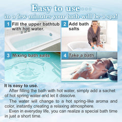 Japan Ninja Onsen bath salt dissolving in water creates silky soak