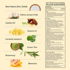 Jardient Beef Tallow Sunscreen SPF 50 compact packaging ideal for travel.