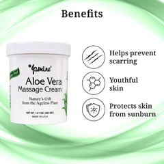 Jasmine Aloe Vera Massage Cream USA-made label signals quality.