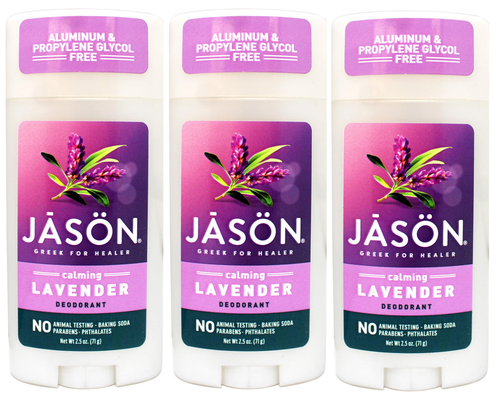 JĀSÖN Calming Lavender Deodorant Stick texture detail emphasizing skin-friendly formula