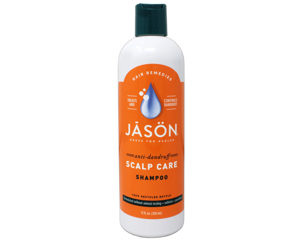 Jason Dandruff Relief bottle back label with ingredients and directions.