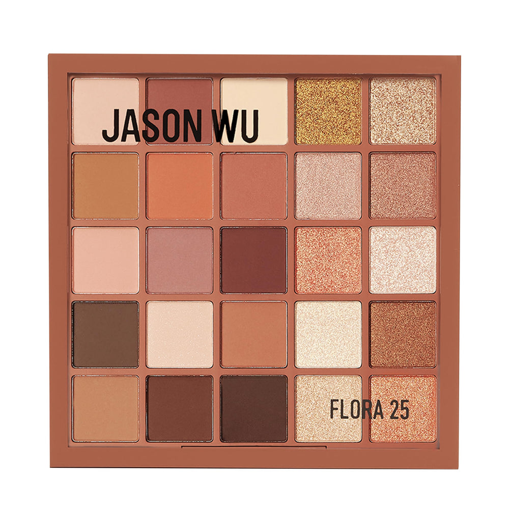 Jason Wu Flora 25 Earth Angel palette swatches with rich pigments for day to night looks.