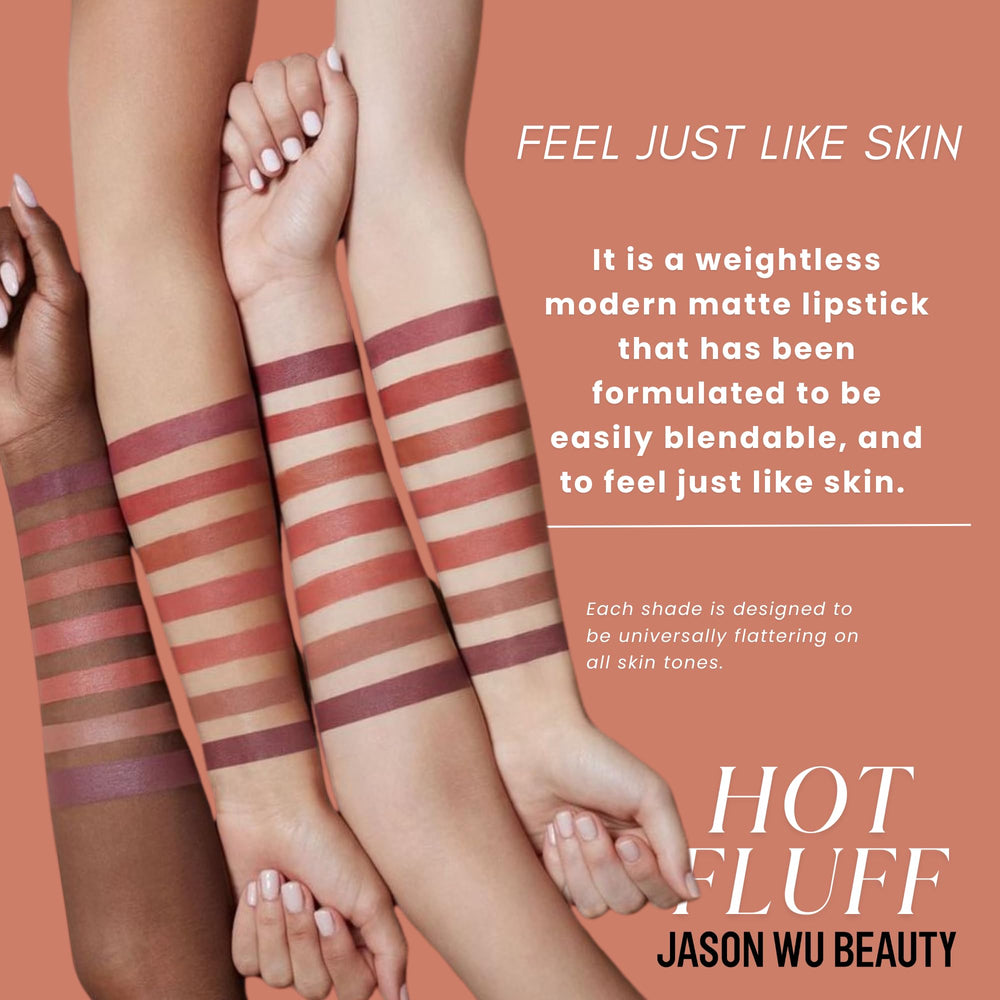 Jason Wu Hot Fluff eyeshadow swatch in Sugar Cookie for soft, blendable color.
