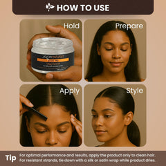 Jaycee Naturals Slick Me Edge Control leaves no residue on hair.