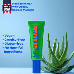 JB SKRUB oil-control benefits illustrated with teen skincare routine