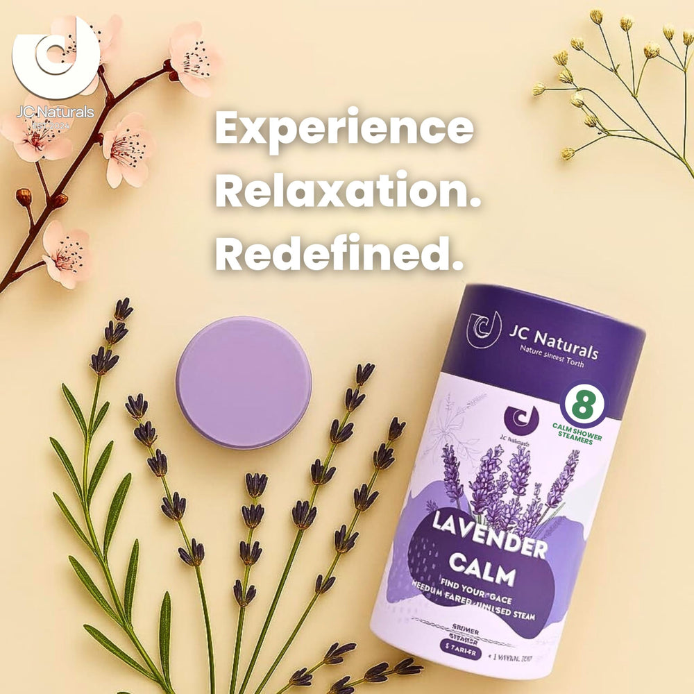 Relaxing shower ritual with JC Naturals lavender steamers for self-care