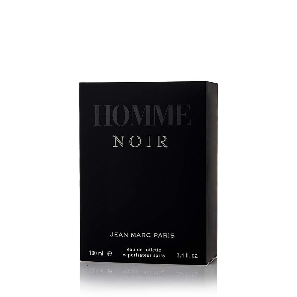 Jean Marc Paris Homme Noir cap close-up on premium packaging.