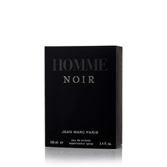 Jean Marc Paris Homme Noir cap close-up on premium packaging.