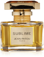 Jean Patou Sublime EDT bottle front view showing elegant glass and gold accents for everyday luxury