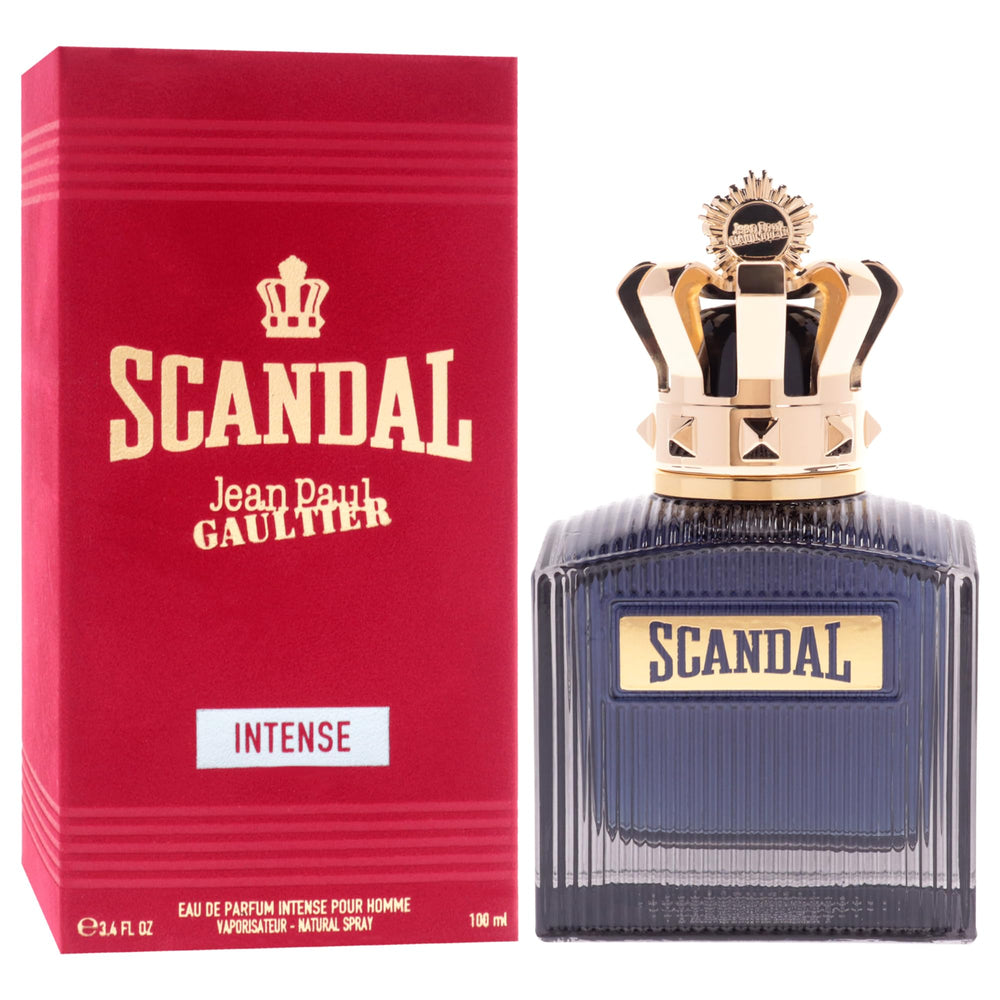 Jean Paul Gaultier Scandal Intense bottle top close-up showing design.
