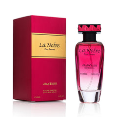 Jean Rish La Noire bottle front view for an elegant daily fragrance.