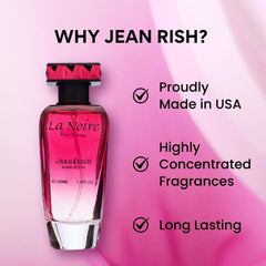 Jean Rish La Noire packaging box highlights USA craftsmanship and gifting appeal.