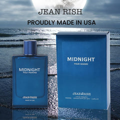 Jean Rish Midnight Pour Homme cap closeup emphasizing premium craftsmanship