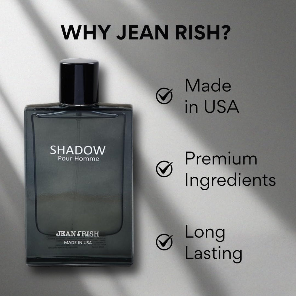 Jean Rish Shadow Pour Homme middle notes cedar convey sophistication