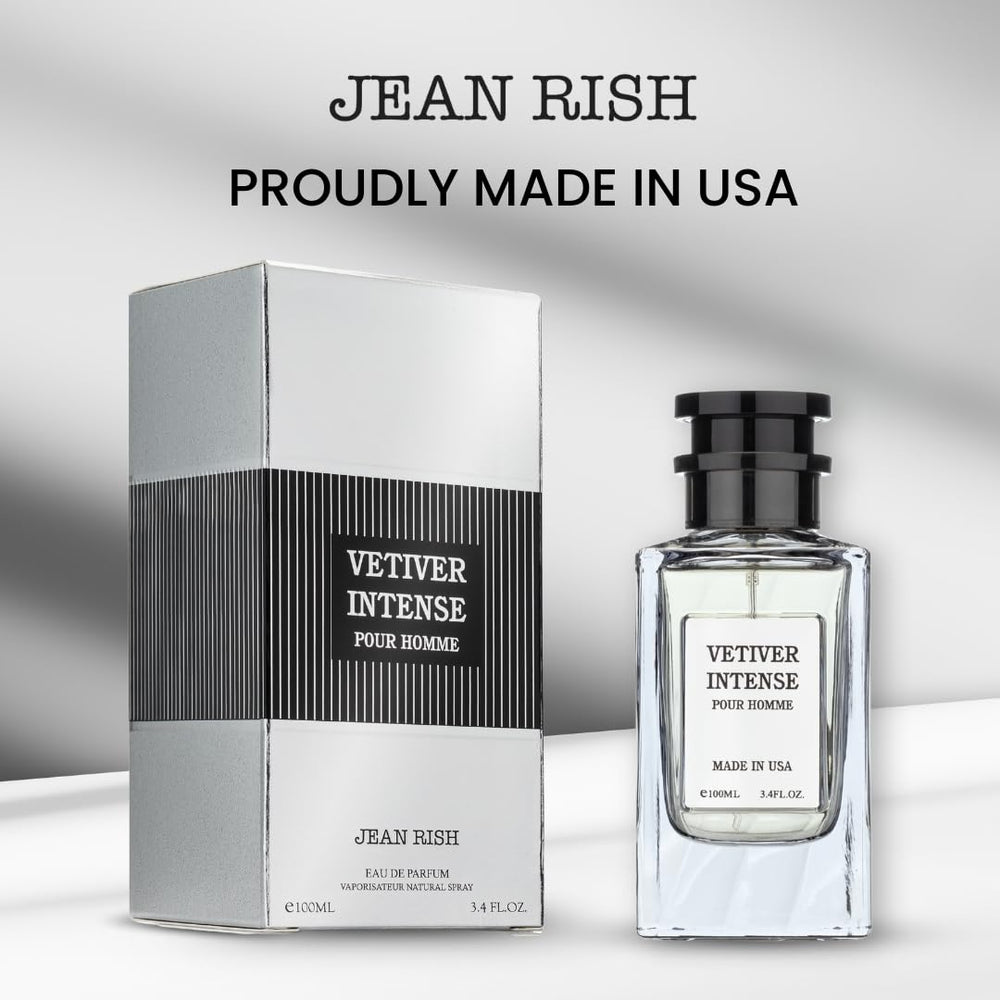 Jean Rish Vetiver Intense packaging box, USA craftsmanship