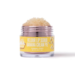 Jar highlights jojoba seed oil and grape seed oil in Velour Lip Scrub