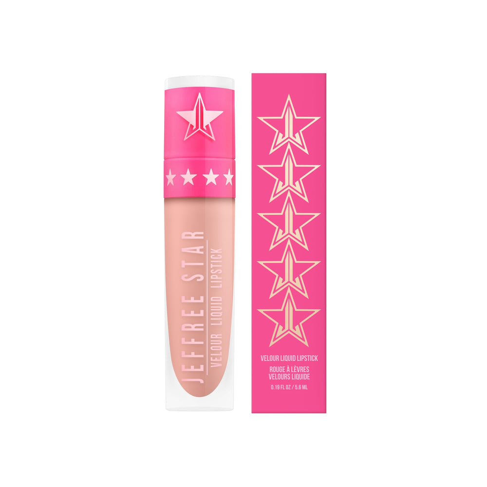 Jeffree Star Velour Lipstick close-up reveals a velvety matte texture.